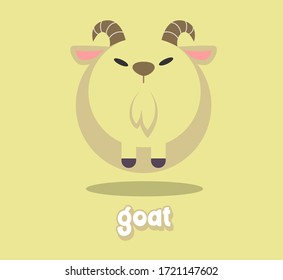 Un animal lindo. Caracteres dibujados a mano.Ilustración vectorial de animales grasos con texto