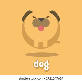 Cute animal. Hand drawn characters.Vector illustration of fat animals with text