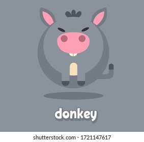 Cute animal. Hand drawn characters.Vector illustration of fat animals with text