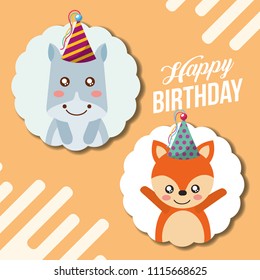 cute animal happy birthday