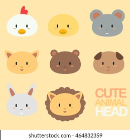 Cute animal head