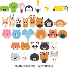 cute animal head icon isolated with white background