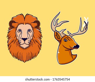 cute animal head sticker design and far from creepy impression suitable for your merchandise needs