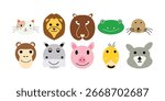 Cute Animal Head Vector Collection