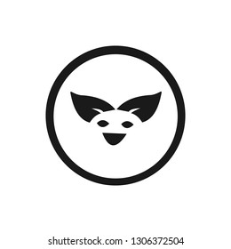 cute animal head vector logo