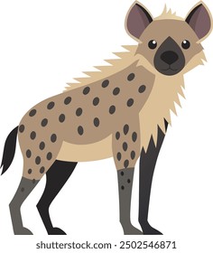 Cute animal hyena illustration flat art design