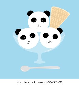 Cute animal ice cream set / Panda