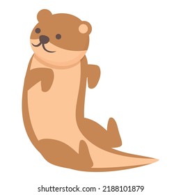 Cute animal icon cartoon vector. Ermine stoat. Marten otter