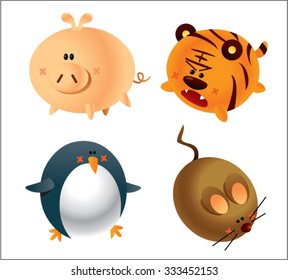 cute animal icon set