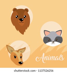 Cute animal icons cartoon