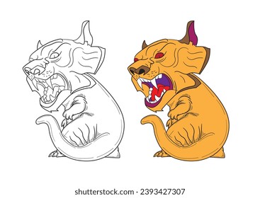 cute animal illustration for book drawing page