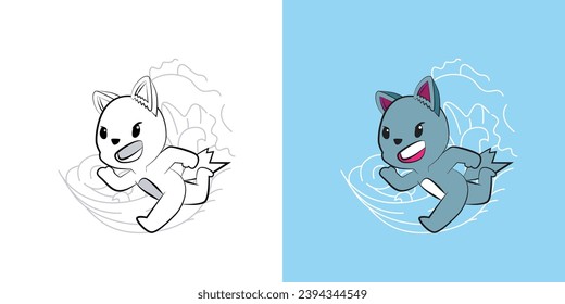 cute animal illustration for book drawing page