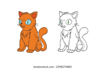 cute animal illustration for book drawing page