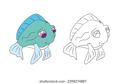 cute animal illustration for book drawing page