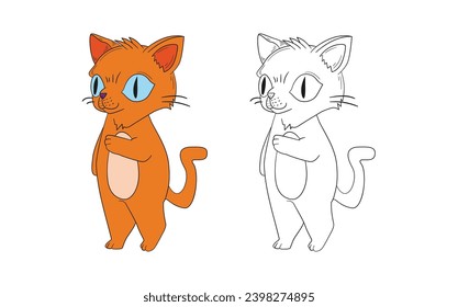cute animal illustration for book drawing page
