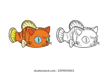 cute animal illustration for book drawing page