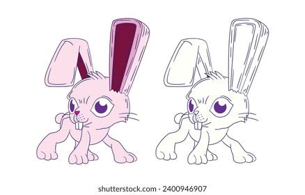 cute animal illustration for book drawing page