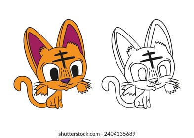 cute animal illustration for book drawing page