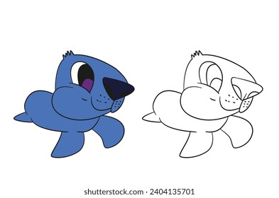 cute animal illustration for book drawing page