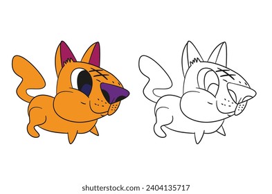 cute animal illustration for book drawing page