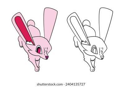 cute animal illustration for book drawing page