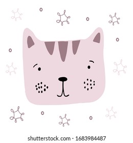 Cute animal illustration in cartoon style in gentle colors. Great for decorating children's products.