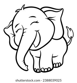 Cute animal illustration on isolated white background, cool for stickers, logos, t-shirts, coloring books, etc.