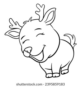 Cute animal illustration on isolated white background, cool for stickers, logos, t-shirts, coloring books, etc.