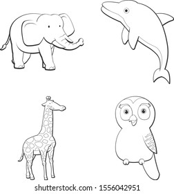 Cute animal illustration on white background