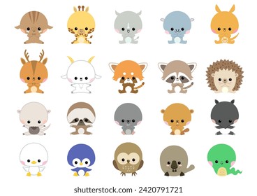 Cute animal illustration set for toddlers