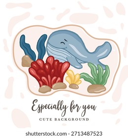 Linda ilustración animal para fondo de Plantilla