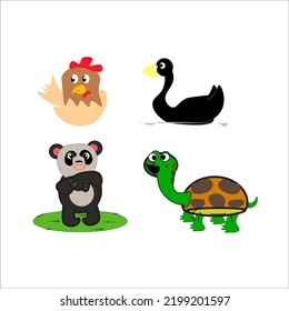 cute animal illustration vector for icon