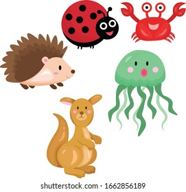 cute animal isolated in white cute animals with simple design
