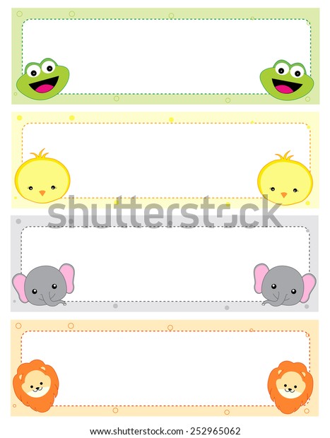 Cute Animal Kids Name s Beautiful Stock Vector Royalty Free