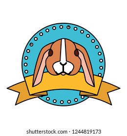 cute animal label emblem