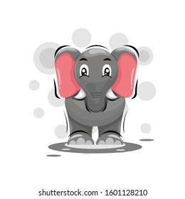 Cute animal little elephant illustration Premium Vector
