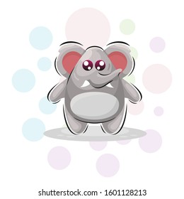 Cute animal little elephant illustration Premium Vector