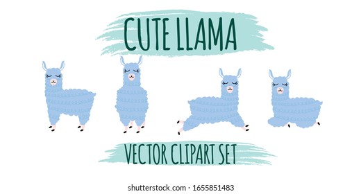 CUTE ANIMAL LLAMA DOODLE CARTOON VECTOR 