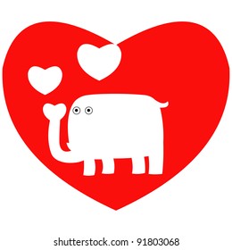 Cute animal in the love shape, suitable use for valentine design element.