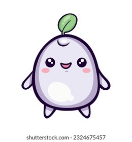 Cute animal mascot smiling with joy over white