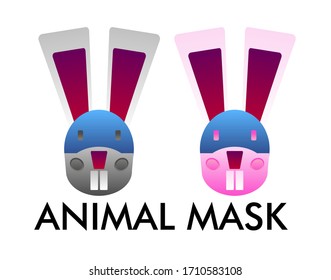 cute animal mask design illustration