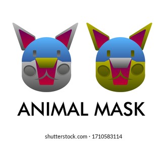 cute animal mask design illustration