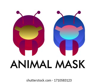 cute animal mask design illustration