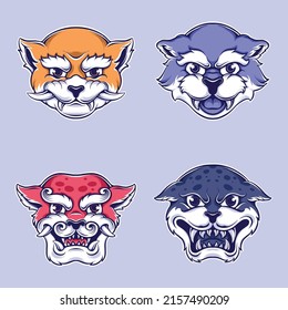 cute animal mask vector set  