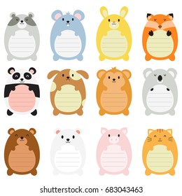 Cute Animal Memo Pads With Lines