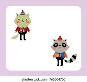 cute animal message tag vector