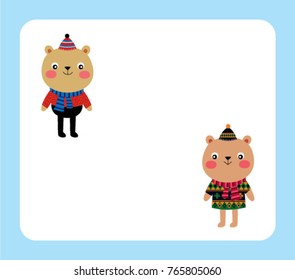 cute animal message tag vector