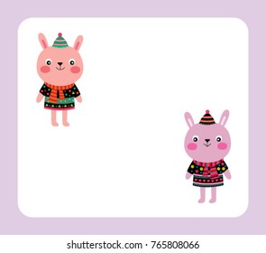 cute animal message tag vector