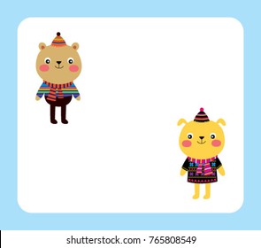 cute animal message tag vector