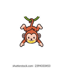 cute animal monkey vector set character
